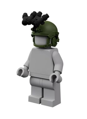 暗区突围兼容乐高 第三方MIEKBRICK磁吸喷漆热成像IND四目头盔 暗