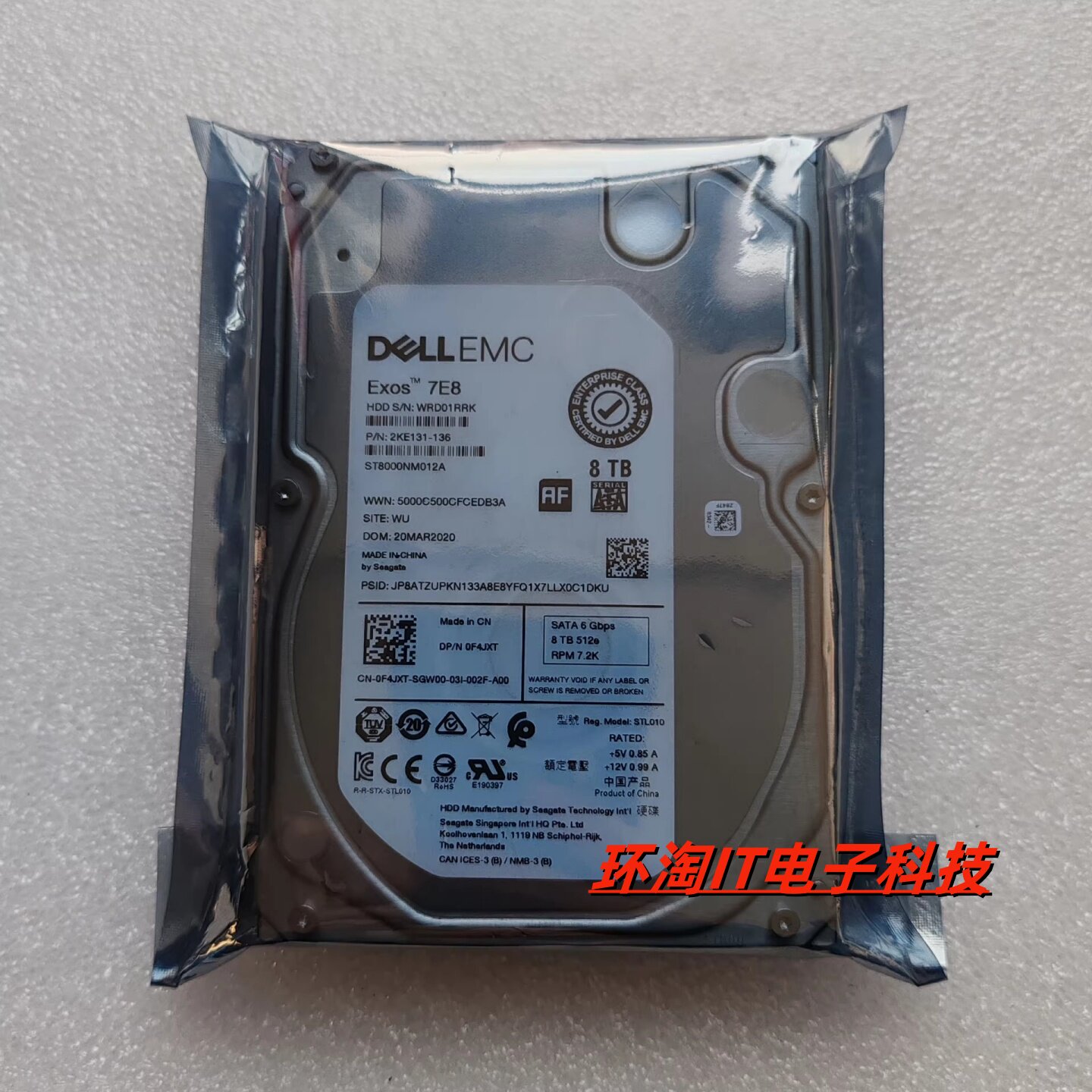 原装DELL 8TB 8T SATA ST8000NM012A 0F4JXT 3.5 F4JXT企业级硬盘