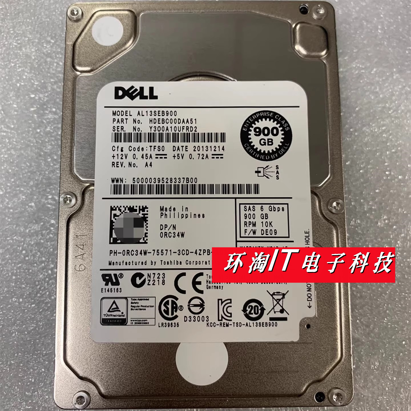 DELL RC34W AL13SEB900 服务器硬盘 900GB 10K 2.5