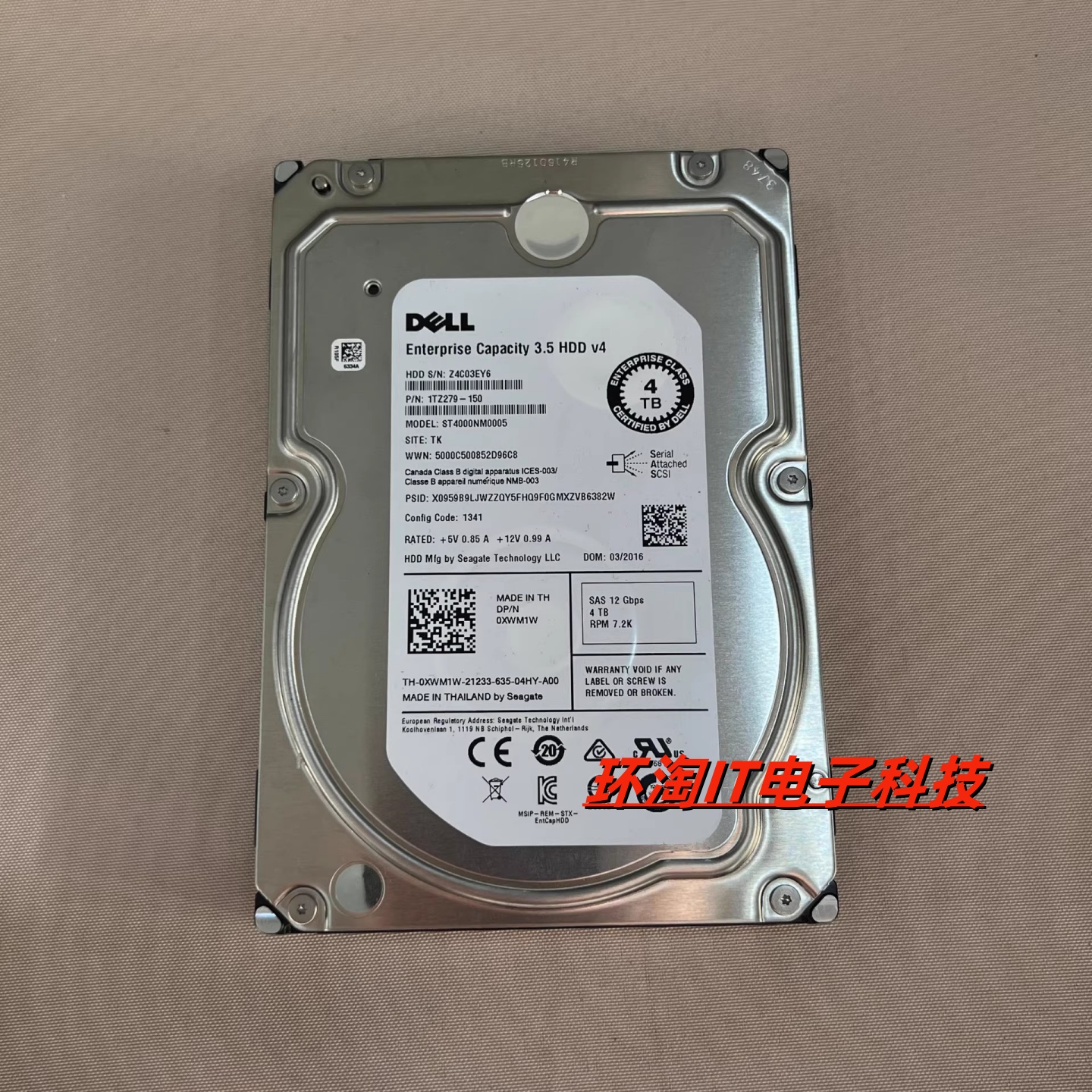 DELL MD1400 R730 R720硬盘 0XWM1W 1TZ279-150 4TB 7.2K SAS 12G