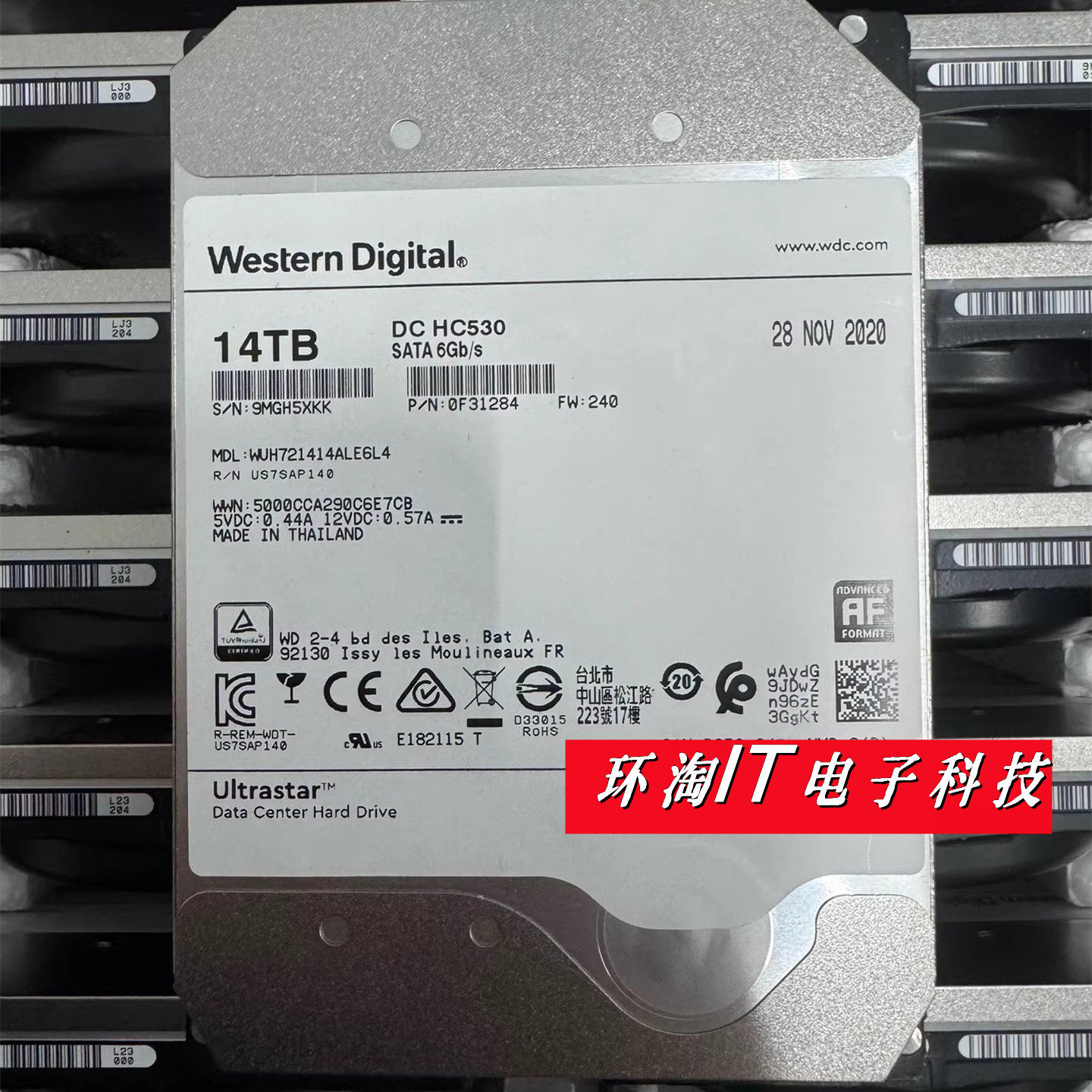 DELL WD/西数 WUH721414ALE6L4 14TB 7.2K SATA3 512M氦气硬盘14T