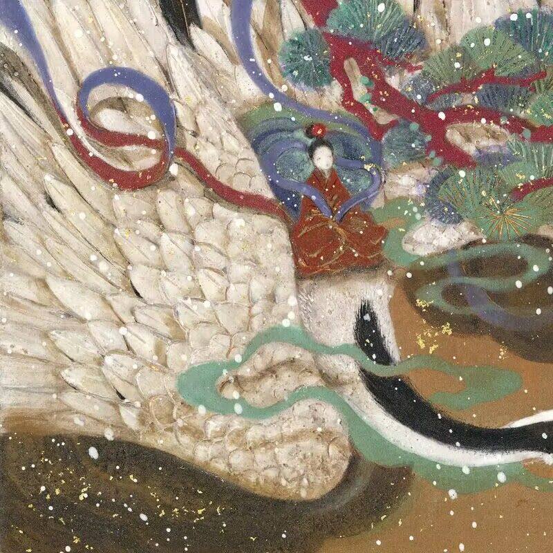 《风雪飞鹤》岩彩初学者套装入门体验观荣堂联名岩彩艺术家贰月水