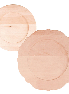 盘子原木托盘置物架日式圆盘托盘手绘摆件木器蝶古巴特桌面手工