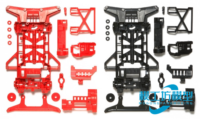 TAMIYA正品田宫四驱车配件限量版SX底盘红色+黑色一套 95242