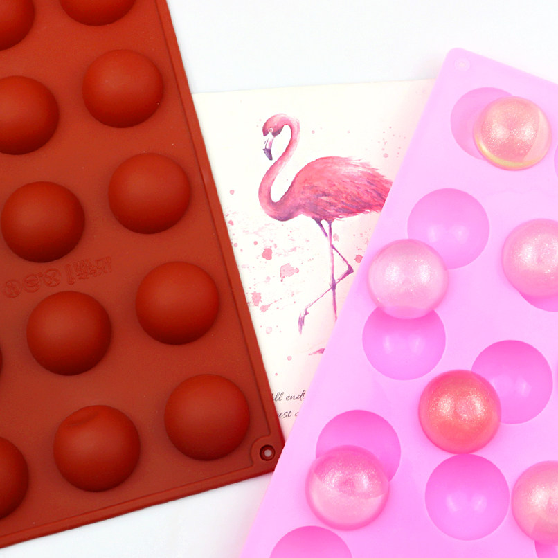 15连小半圆巧克力模 硅胶蛋糕模具 可爱小q硅胶果冻模 冻干粉