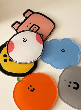 2025新品ins敲可爱风隔热耐高温杯垫可爱卡通亚克力杯垫加印logo