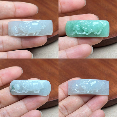 A货翡翠猪手牌缅甸玉石包邮