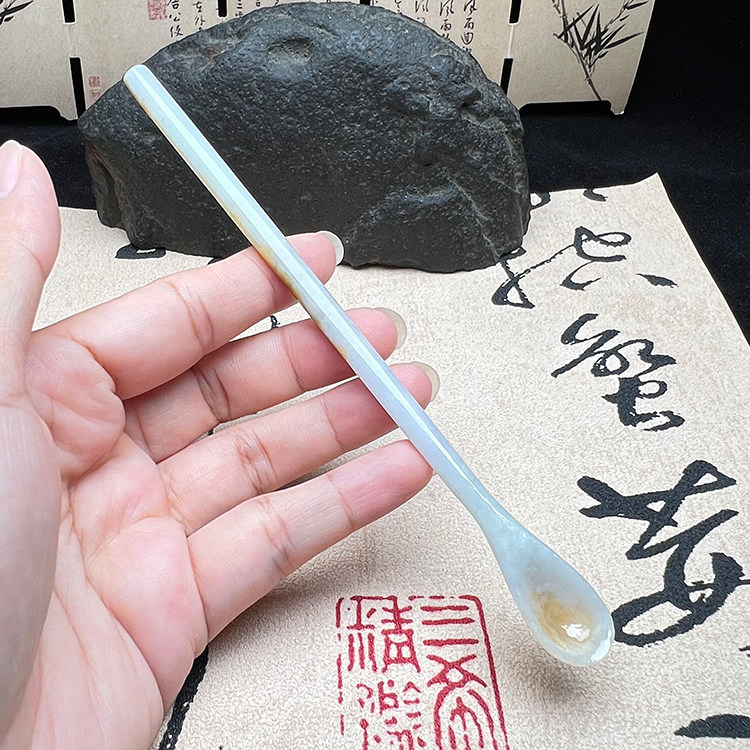 缅甸天然翡翠A货咖啡勺茶勺子