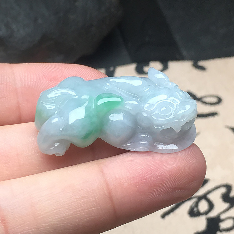 保真冰糯种立体皮丘送证貔貅吊坠
