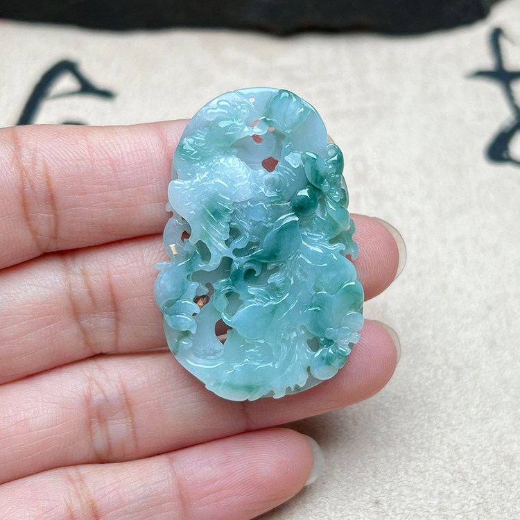 凤凰吊坠正品缅天然翡翠A货玉佩
