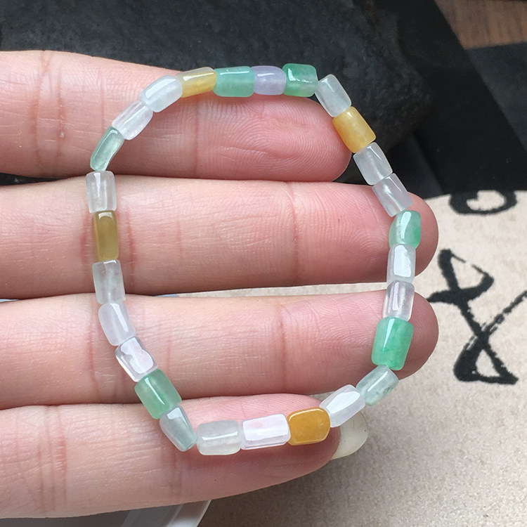 A货玉石翡翠手链冰糯种送证书
