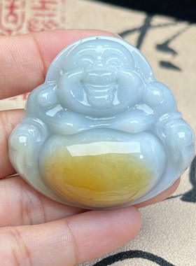天然缅甸A货黄翡佛公吊坠招财
