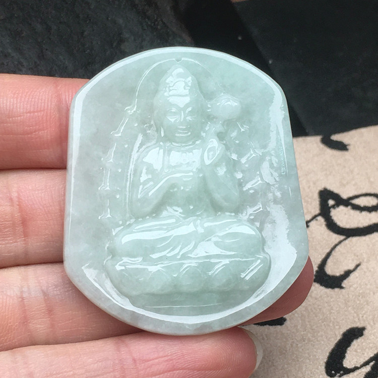 翡翠本命佛玉石A货冰糯种