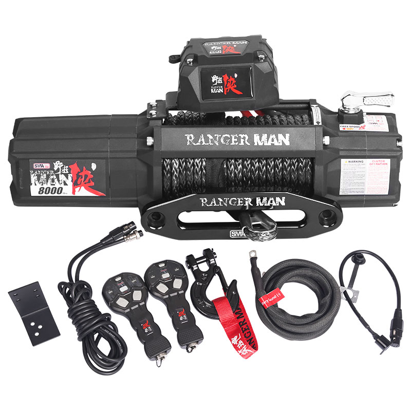 越野汽车电动越野绞盘 12V/24V牧马人普拉多BJ40H9脱困无线电绞盘