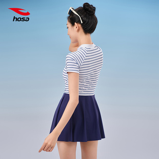 浩沙游泳衣女士2025年新款 泡温泉连体裙微胖女孩遮肉专业保守泳装