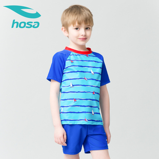 hosa浩沙儿童泳衣分体两件套 男童中大童2019新款 可爱游泳衣泳裤