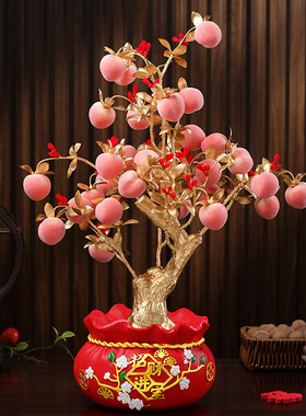 马年装饰发财树摆件2026新款春节福桶新年喜庆布置过年高档装饰品