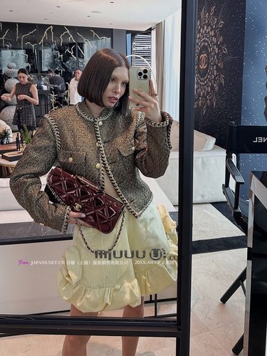 日娜高奢20XXASIA BUYER 12 hmo 粗花呢黑金短款外套女小香风上衣