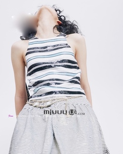 26早春条纹无袖 日娜高奢20XXASIA ika 背心内搭外穿上衣 BUYER