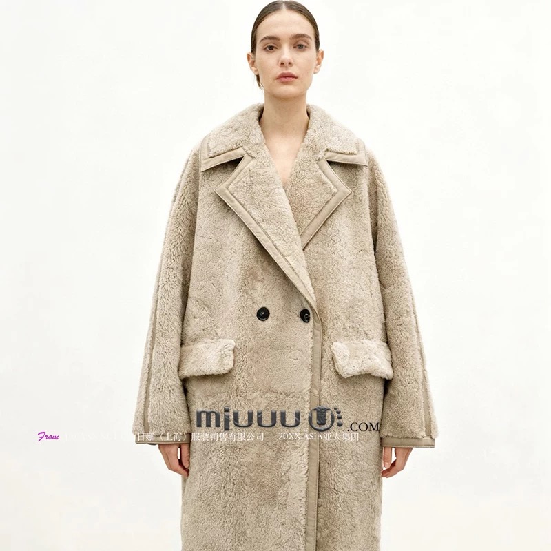 冬季欧美时尚中长款皮草大衣外套