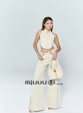 日娜高奢20XXASIA BUYER 11 wka 25秋冬新款白色显瘦开叉阔腿长裤