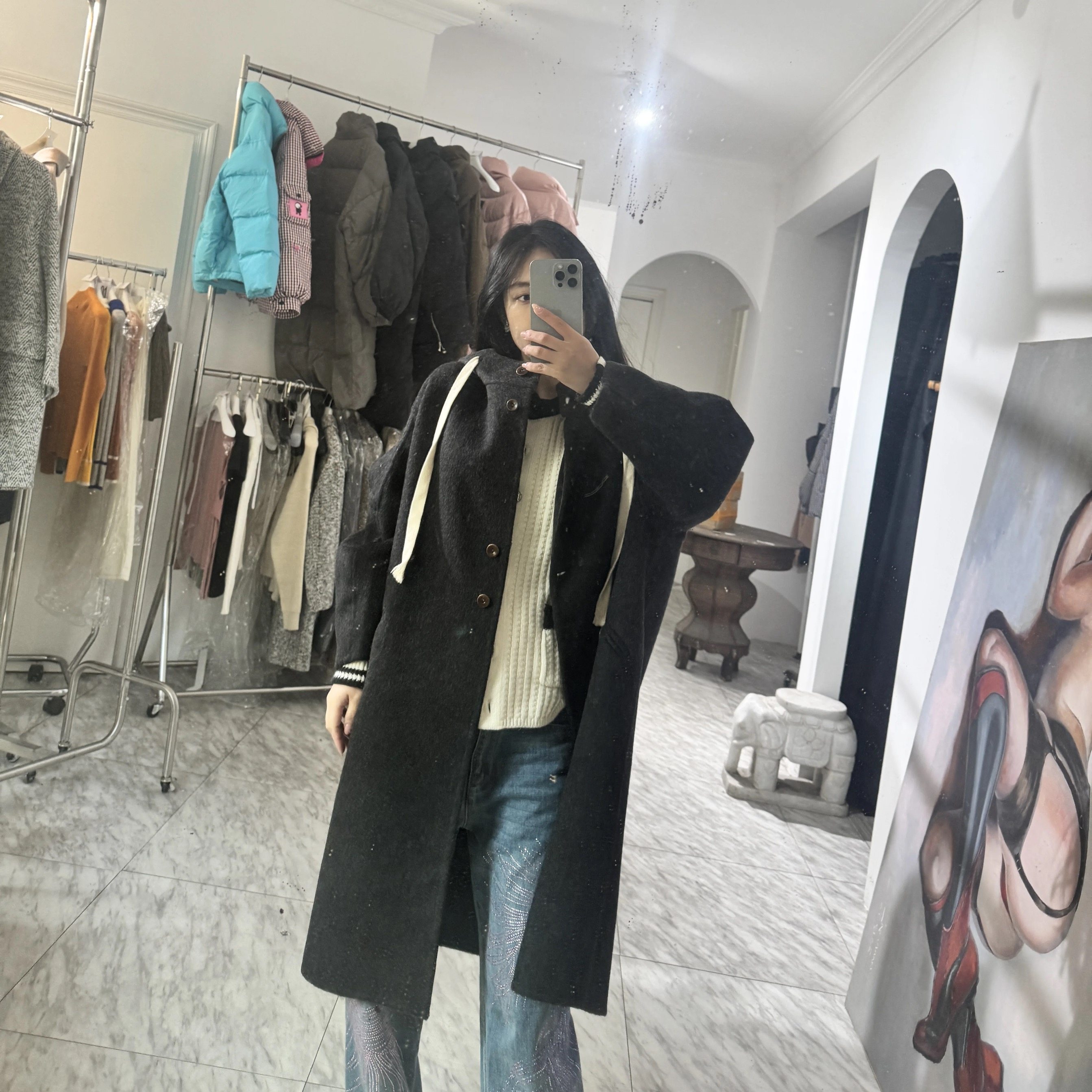 日娜高奢20XXASIA BUYER 12 amk 时尚百搭呢子大衣中长款毛呢外套