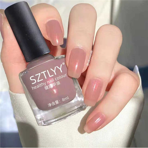 极光裸色指甲油免烤不可撕持久不掉色快干显白网红学生细闪美甲