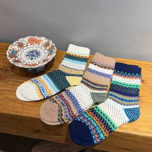 费尔岛撞色小腿袜 百搭时尚 需随单发出 202512 单拍不发货