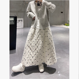 STY 气质菱形格波点半裙 冬款 小众设计韩版 1870 上新