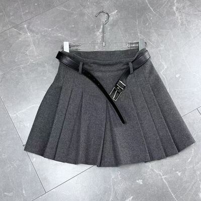 【丹丹福利秒杀不退换P】灰色学院风针织百褶半裙 7981