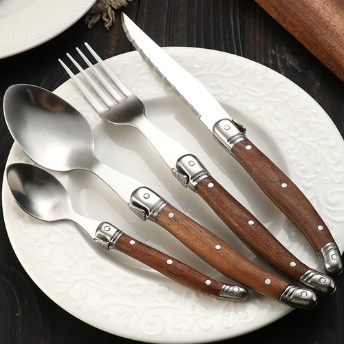 牛排刀叉套装牛扒刀叉西餐刀叉高级感复古刀叉木柄刀叉