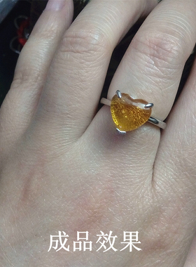 925银镀白金爪镶戒指活口女款