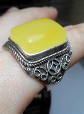 钱多多活口底座银戒指