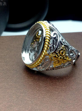 纯银金刚杵活口戒指托