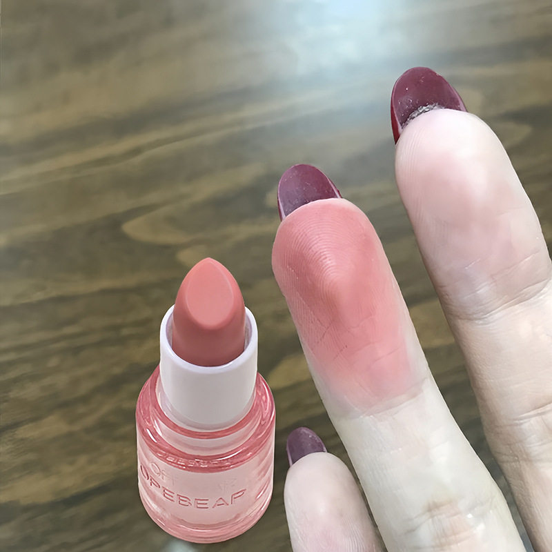 韩系女团色!西柚甜酪哑光丝绒口红素颜显白不沾杯固体唇膏学生党
