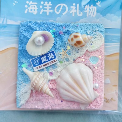 威海大连贝壳肌理画夜光冰箱贴