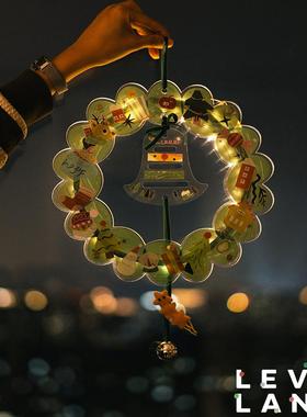 Levaland圣诞花环Diy节日创意挂饰发饰咕卡门饰可爱装饰圣诞礼物