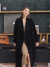 双面羊绒大衣女冬季新款韩版中长款宽松加厚过膝黑色风衣毛呢外套