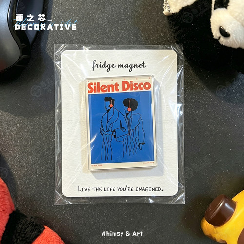 复古插画电影滴胶亚克力冰箱贴
