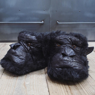保暖冬天防雪室内 现货日本进口PUEBCO复古猩猩拖鞋