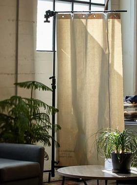 哈伯㊣日本PUEBCO隔断帘门帘布防风防水饰布DIY屏风免打孔浴帘