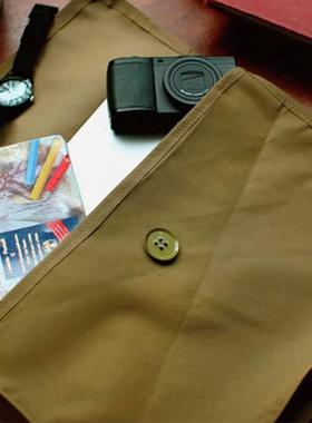 哈伯㊣日本PUEBCO 复古信封笔记本电脑包便携防水文件包收纳袋子