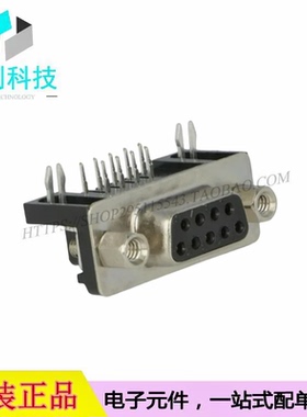 DS1037-09FNAKT74-0CC弯插带六角螺丝母座9P黑色D-Sub/VGA连接器