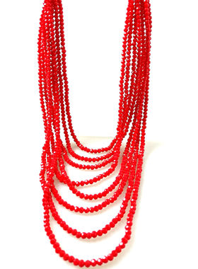 本命年红色水晶长款毛衣链