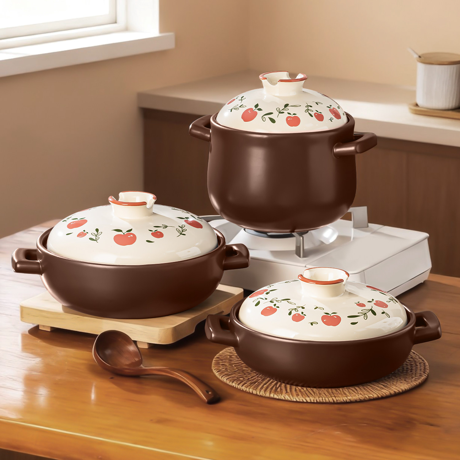 砂锅家用耐高温干烧不裂新款陶瓷砂锅煲电磁炉燃气灶通用煲汤锅