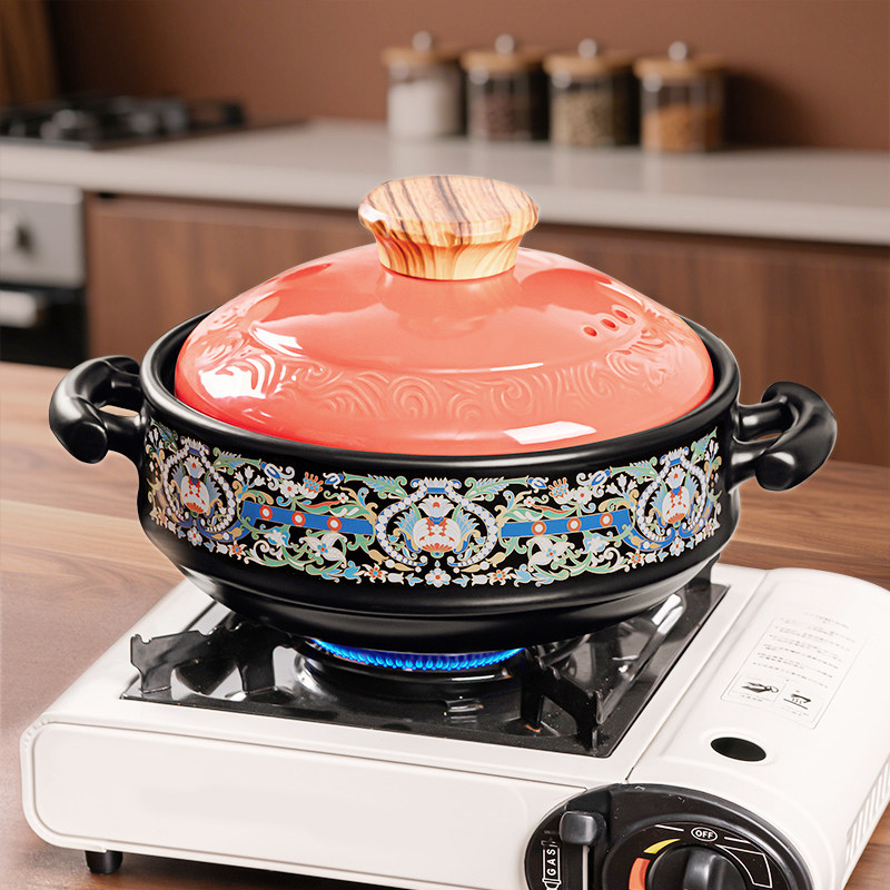 砂锅炖锅家用燃气耐高温干烧煲仔饭煤气灶专用煲汤陶瓷商用小沙锅