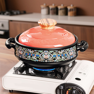 砂锅炖锅家用燃气耐高温干烧煲仔饭煤气灶专用煲汤陶瓷商用小沙锅
