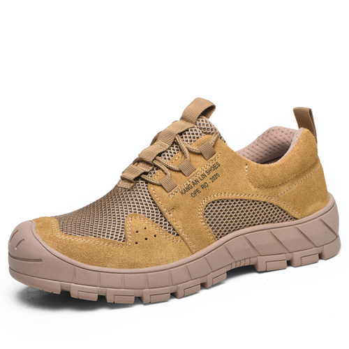 休闲透气6kv牛皮防臭劳保鞋男士