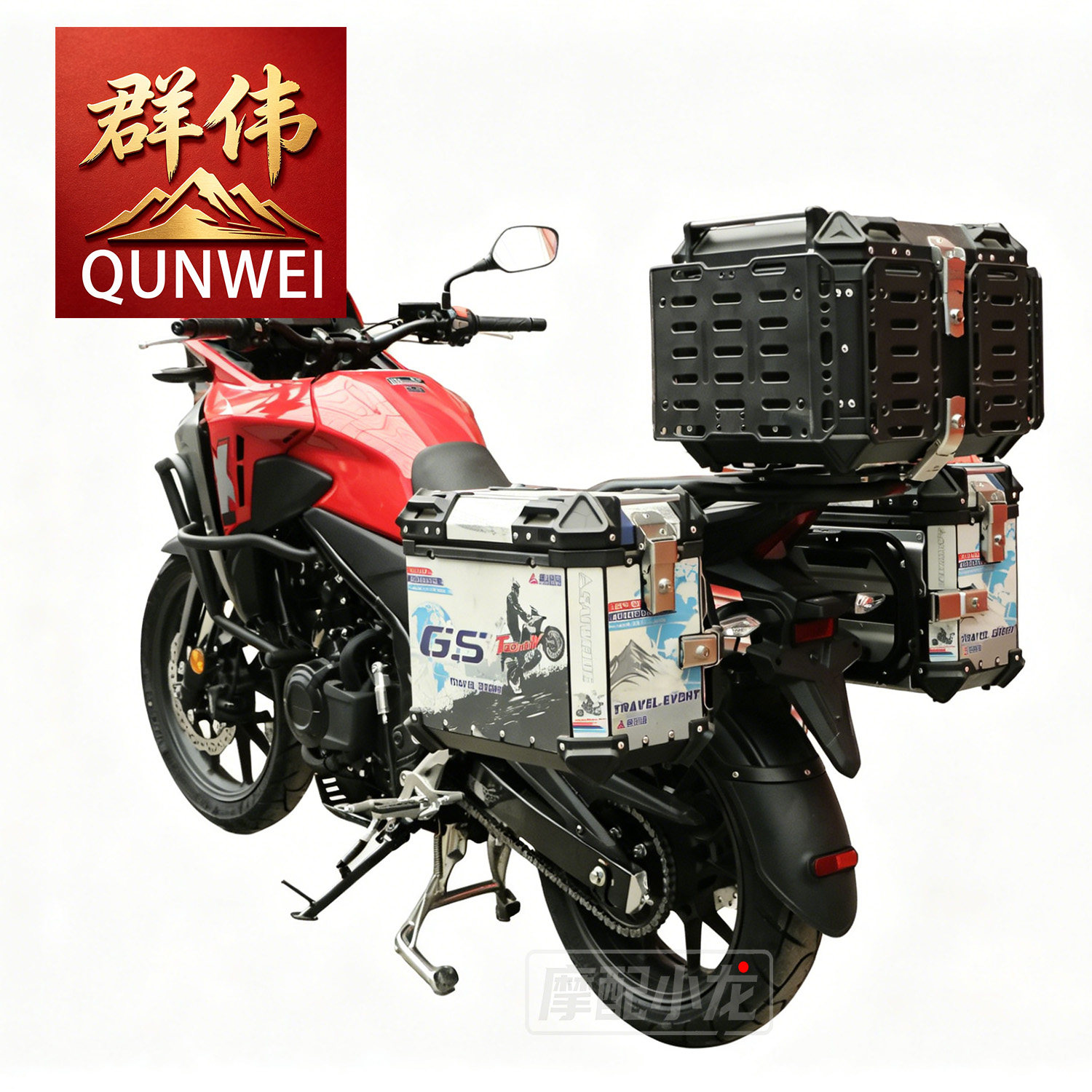 适用本田NX500摩托车铝合金边箱三箱架尾箱支架后货架软包架配件