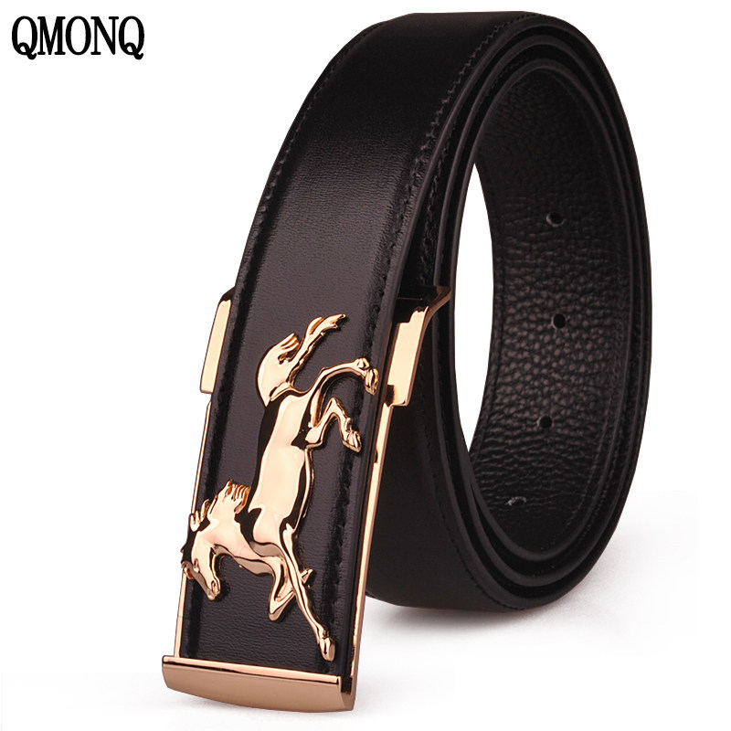 QMONQ正品男士真皮皮帶青年生肖馬平滑扣腰帶男頭層牛皮商務褲帶在類目 服飾配件/皮帶/帽子/圍巾, 腰帶/皮帶/腰鏈中 - 來自Buy2taobao.com提供專業的淘寶代購服務
